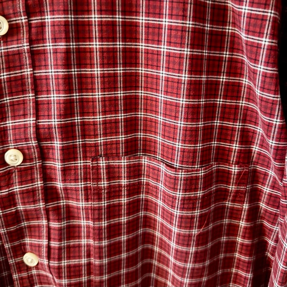 IZOD Big/Tall Men’s Long Sleeve Button Up w/ Pocket-EUC-Maroon Pld - Size XXL - Picture 2 of 5